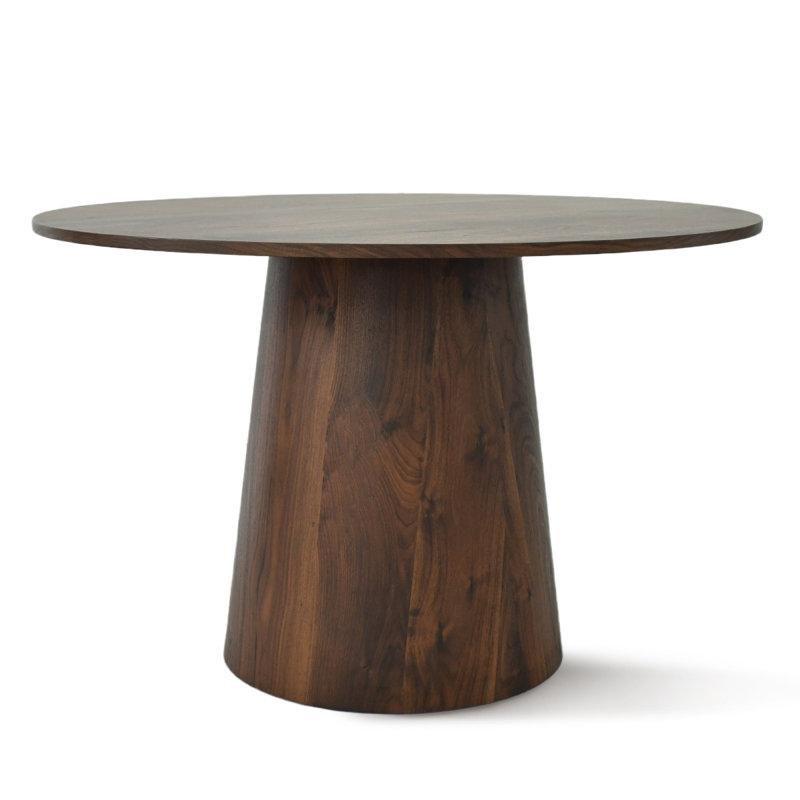 Doğal Ahşap Kahverengi Pedestal Tabanlı Yuvarlak Yemek Masası 117 cm - 83641
