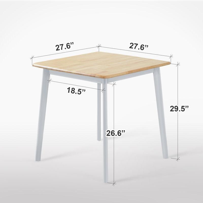Doğal Ahşap Kare Yemek Masası 70x70 cm Yüzyıl Ortası Modern Tasarım - 87526