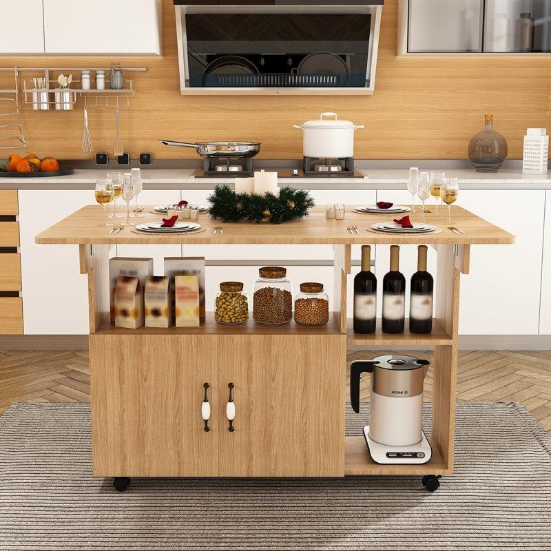 Doğal Ahşap Katlanabilir Genişletilebilir Yemek Masası 120 cm - 86380