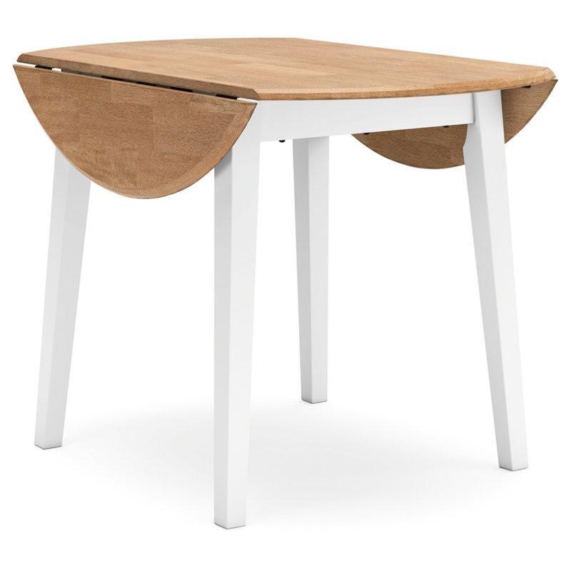Doğal Ahşap Üstlü Beyaz Katlanır Yemek Masası 108 cm - 87676