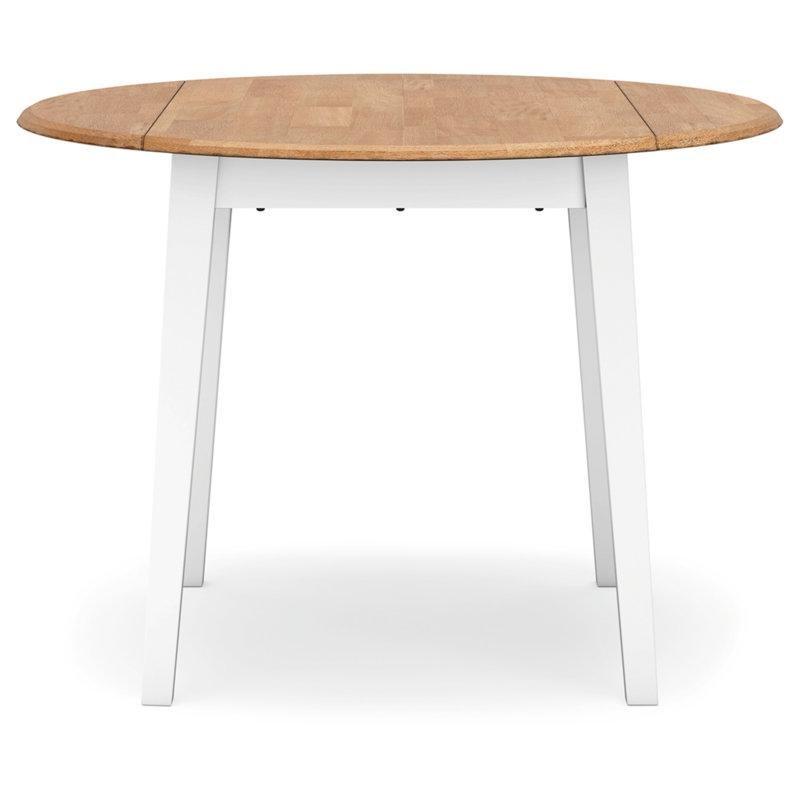 Doğal Ahşap Üstlü Beyaz Katlanır Yemek Masası 108 cm - 87676