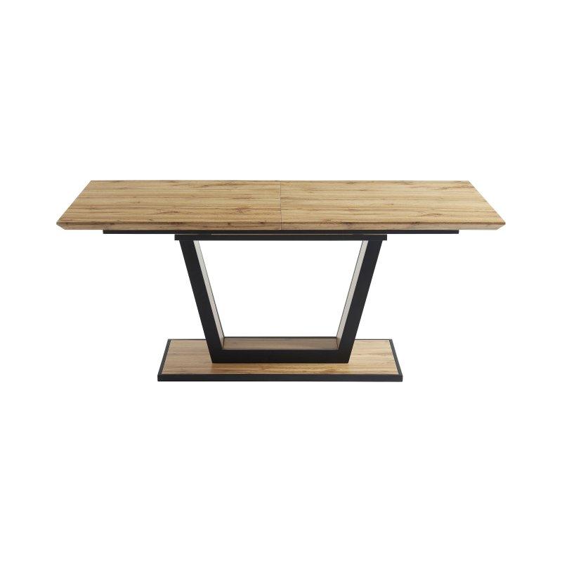 Doğal Ahşap ve Siyah Metal Açılır Yemek Masası 240 cm - 83287