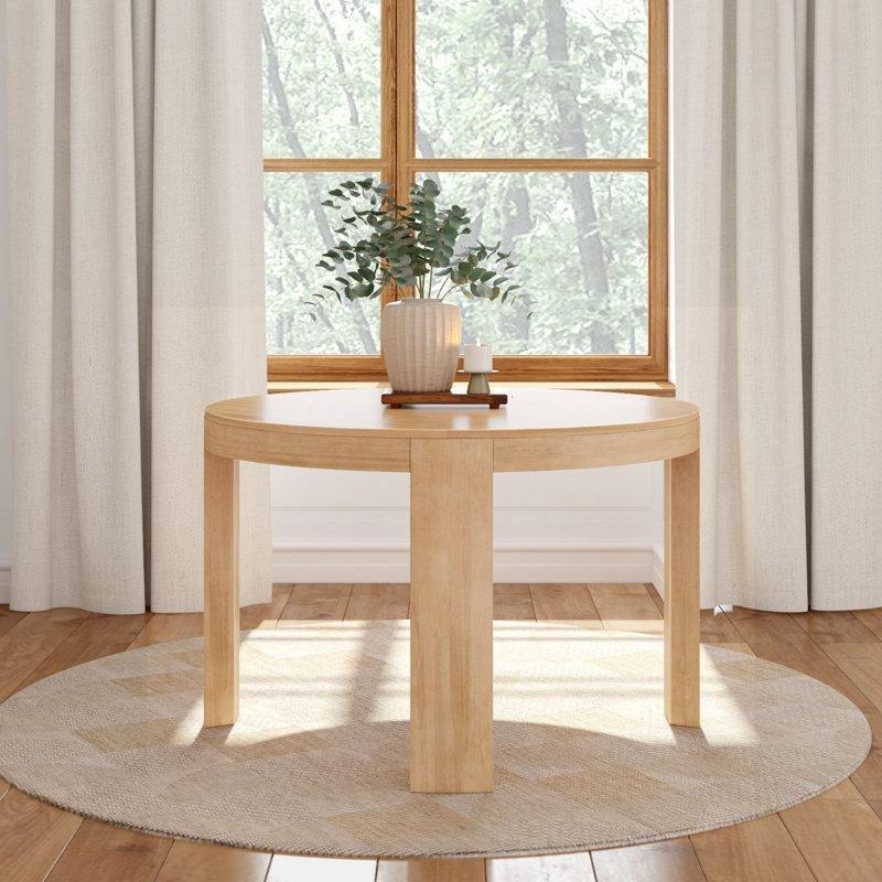 Doğal Çam Ağacı Yuvarlak İskandinav Yemek Masası 120 cm - 87349