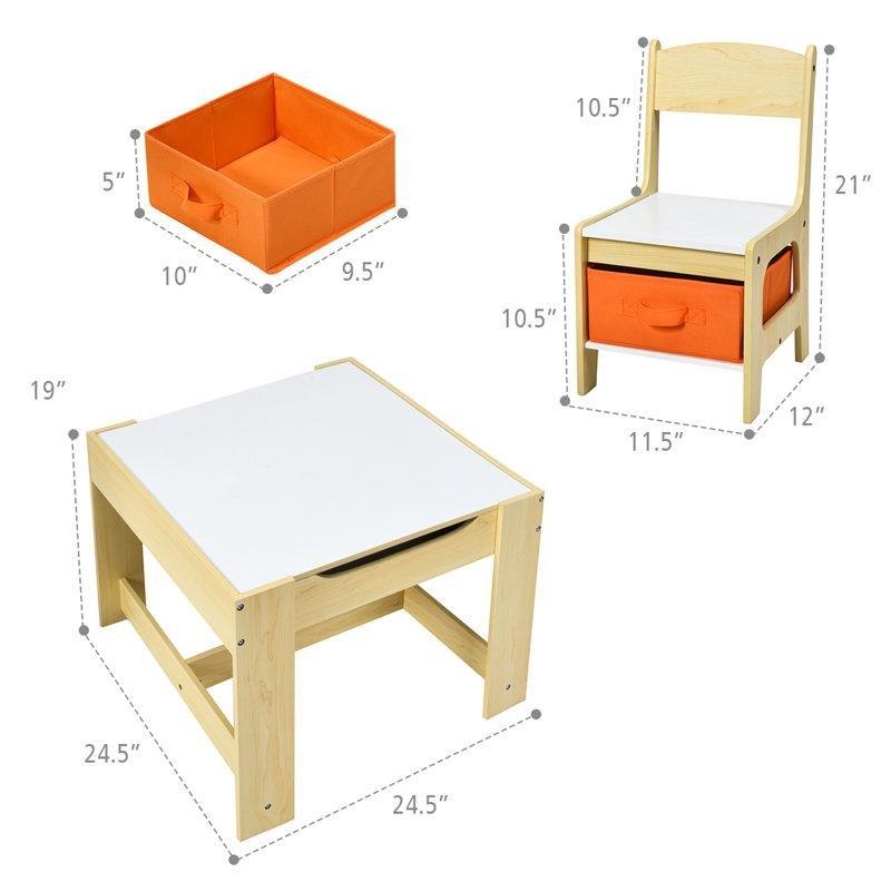 Doğal Endüstriyel Ahşap Çocuk Yemek Masası 62x62 cm ve 2 Sandalyeli Aktivite Seti - 86521