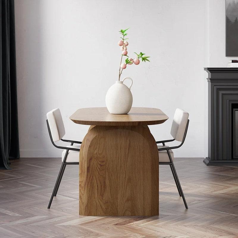 Doğal Masif Ahşap Oval Yemek Masası 150 cm - 87367