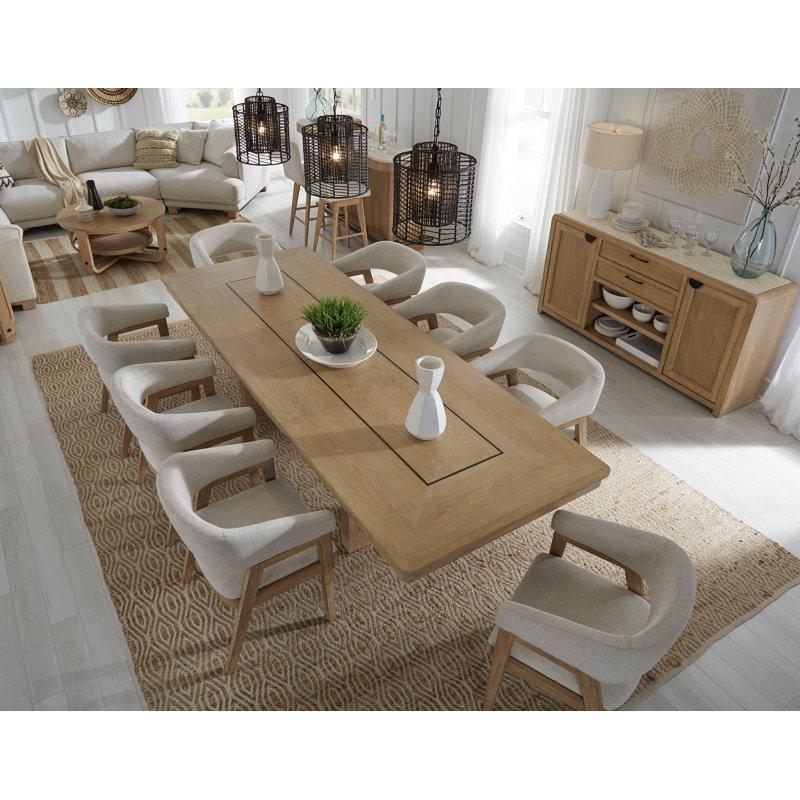 Doğal Meşe Veneer Açılır Yemek Masası 84-120 cm Çift Ayaklı - 83482