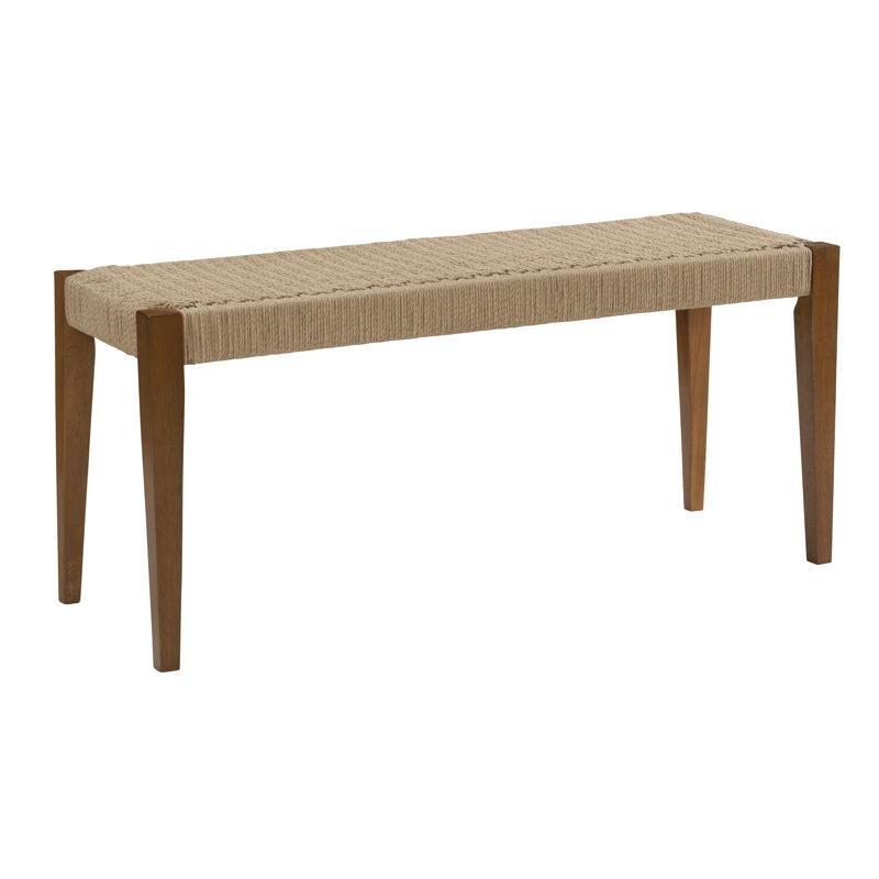 Doğal Renk Hasırlı Yemek Masası Bench 46x45x40 cm - 88264