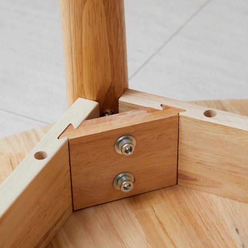 Doğal Rubberwood Yuvarlak Yemek Masası 90 cm - 87235