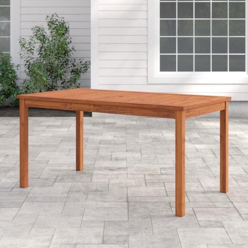Doğal Tahıl Desenli Akasya Ağacı Bahçe Yemek Masası 152x81x76 cm - 84580