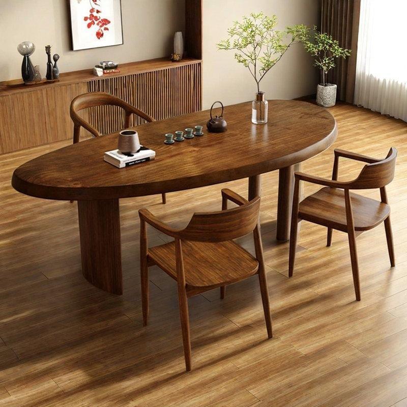 Doğal Tahta Üst Açık Kahverengi 140x70x75 cm Bohem Yemek Masası - 83593