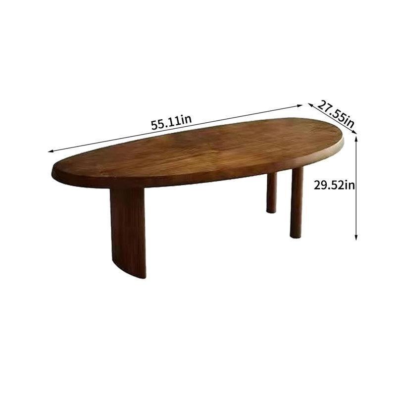 Doğal Tahta Üst Açık Kahverengi 140x70x75 cm Bohem Yemek Masası - 83593