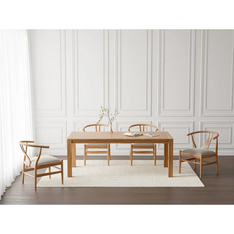 Doğal Teak Ağacı 200 cm Dikdörtgen Yemek Masası - 87166