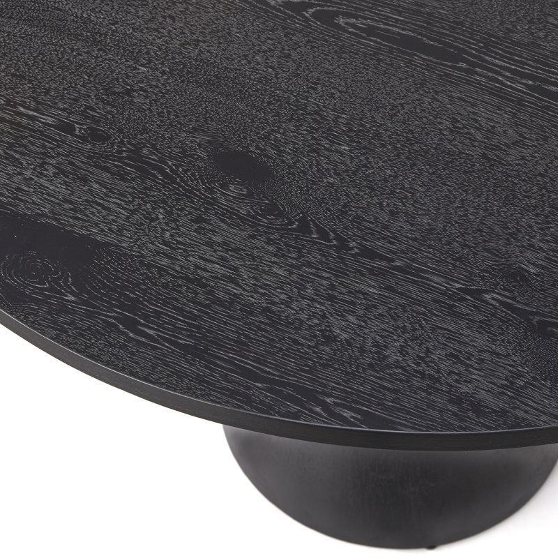 Ebony Black Endüstriyel Ahşap Yuvarlak Yemek Masası 75 cm Yüksekliğinde - 83692