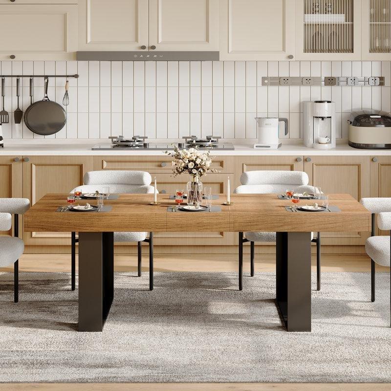 Endüstriyel Ahşap Açılır Yemek Masası 200 cm - 83551