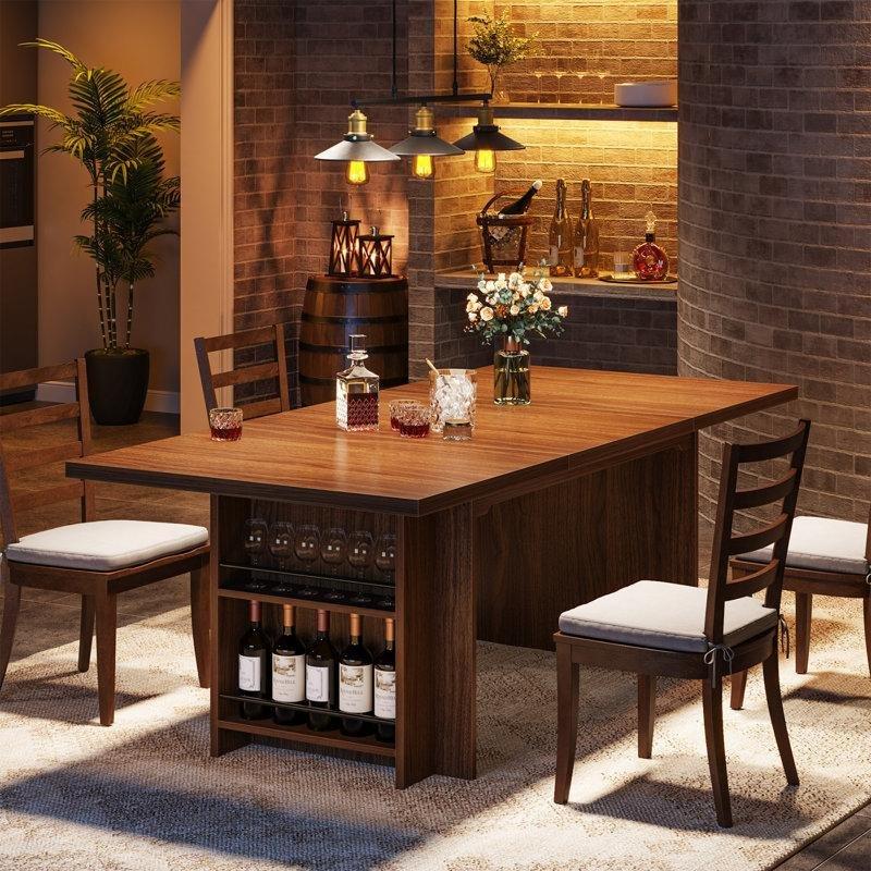 Endüstriyel Ahşap Ceviz Yemek Masası 160x80 cm Altı Kişilik - 85981