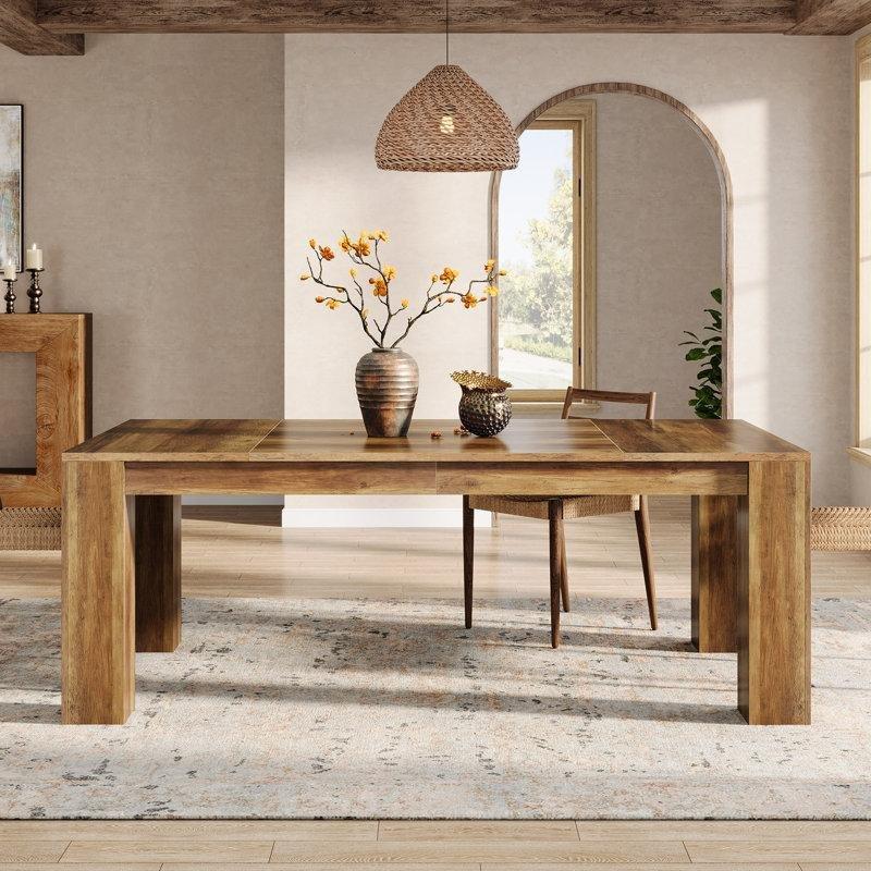 Endüstriyel Ahşap Dikdörtgen Yemek Masası 160x80 cm 6 Kişilik - 84616