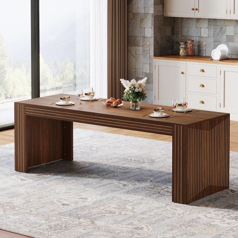 Endüstriyel Ahşap Dikdörtgen Yemek Masası 200 cm x 70 cm - 84625