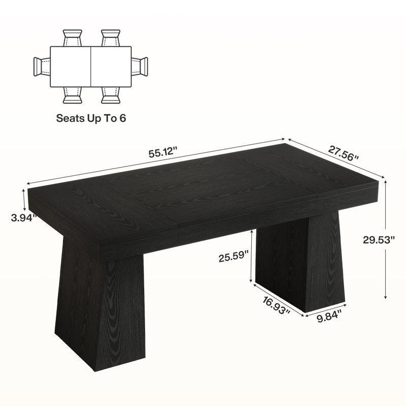 Endüstriyel Ahşap Doğal Renk Dikdörtgen Yemek Masası 140x70 cm - 85891