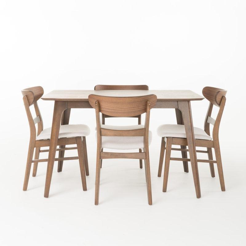 Endüstriyel Ahşap Dörtlü Yemek Masası Seti 120 cm - 88033
