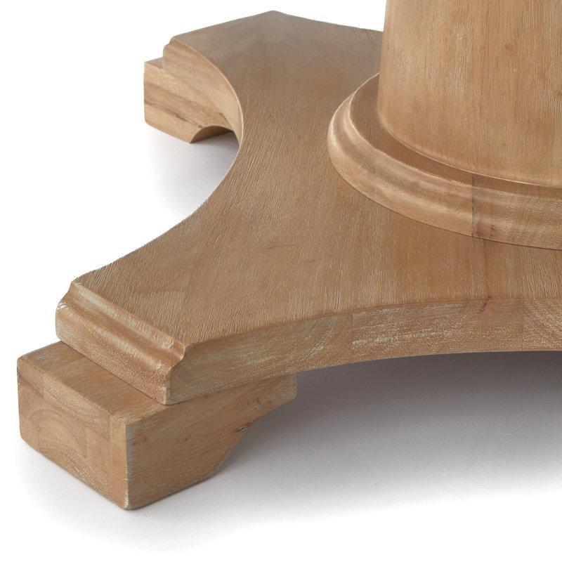 Endüstriyel Ahşap Oymalı Kaideli Yuvarlak Yemek Masası 115 cm - 83635