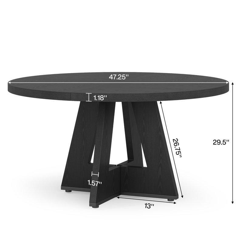 Endüstriyel Ahşap Rustic Kahverengi Yuvarlak Yemek Masası 120 cm - 83755