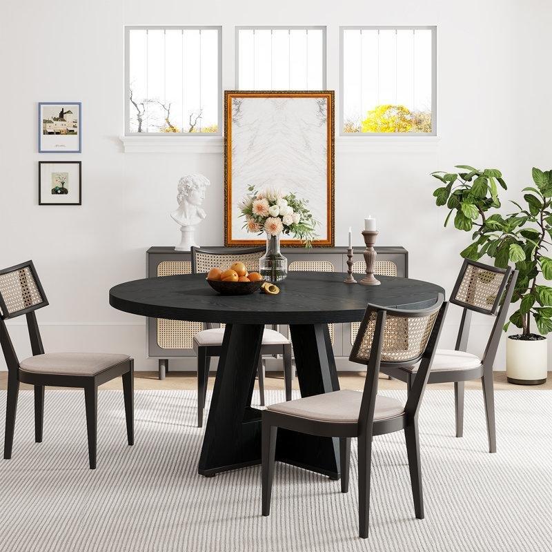 Endüstriyel Ahşap Rustic Kahverengi Yuvarlak Yemek Masası 120 cm - 83755