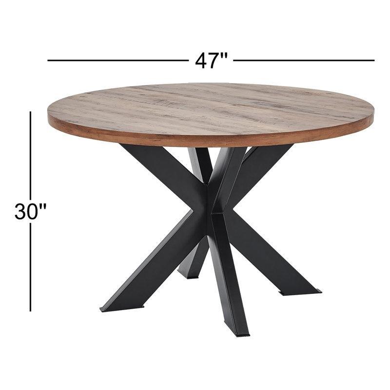 Endüstriyel Ahşap Yuvarlak Kütük Yemek Masası 120 cm - 87913