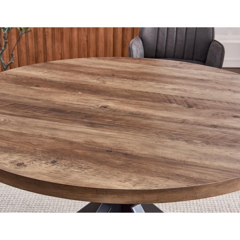 Endüstriyel Ahşap Yuvarlak Kütük Yemek Masası 120 cm - 87913