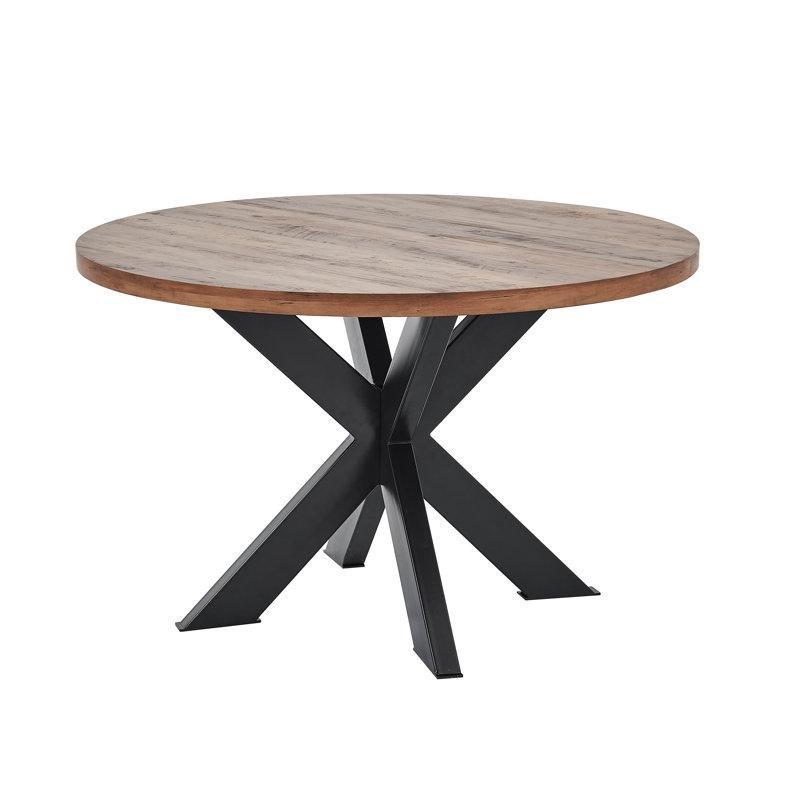Endüstriyel Ahşap Yuvarlak Kütük Yemek Masası 120 cm - 87913