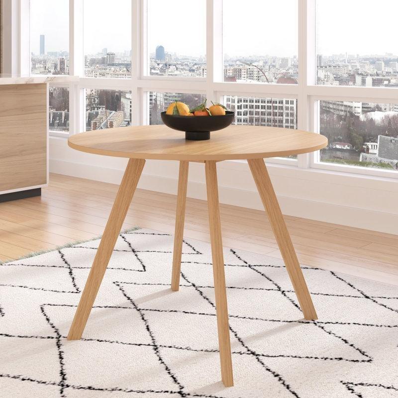 Endüstriyel Ahşap Yuvarlak Yemek Masası 100 cm - 83656