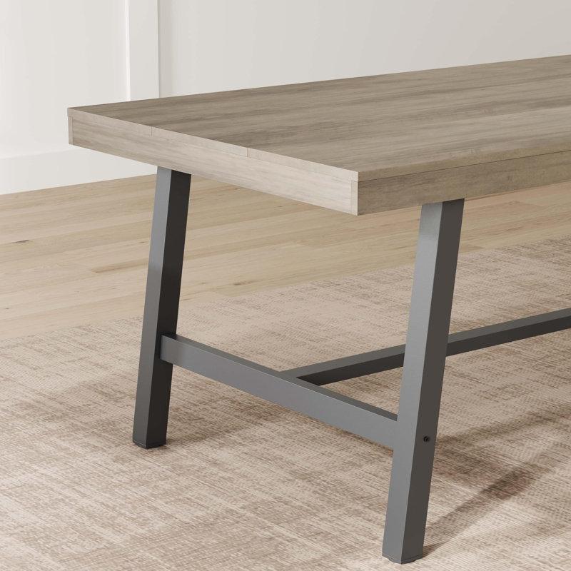 Endüstriyel Tasarımlı Gri Yemek Masası 180 cm Uzunluğunda 6-8 Kişilik - 87019