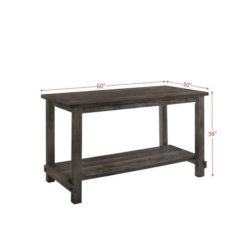 Eskitme Gray Masif Ahşap Tezgah Yüksekliğinde Yemek Masası 152x76x91 cm - 86869