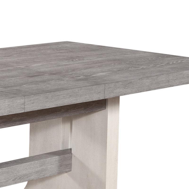 Eskitme Meşe ve Krem Çift Ayaklı Açılır Yemek Masası 183 cm - 83455