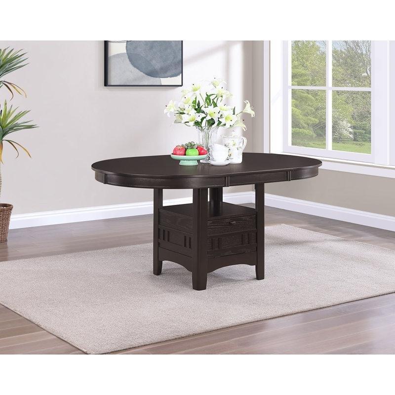Füme Yemek Masası 42 cm Yüksekliğinde Uzatılabilir Oval Tasarım - 86878