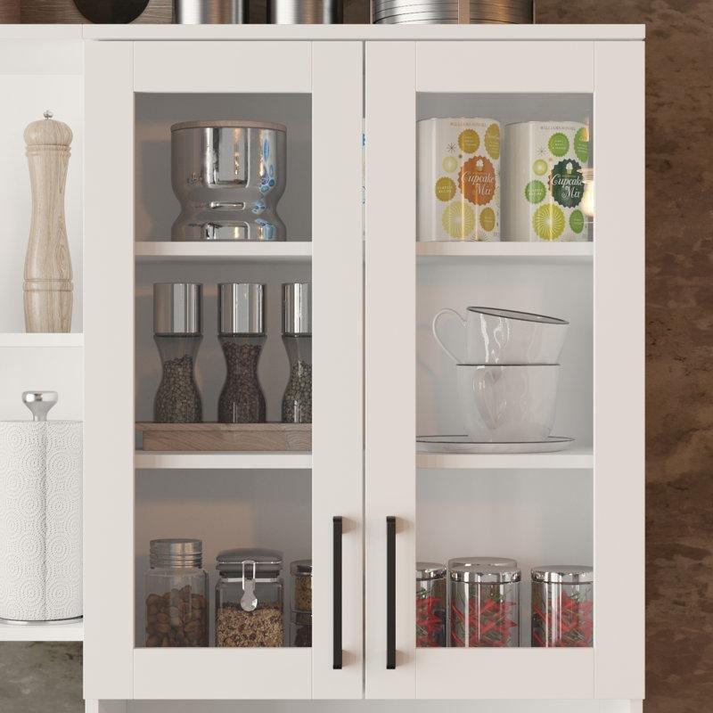 Geniş Beyaz Endüstriyel Ahşap Dolaplı Yemek Masası 239 cm - 86266