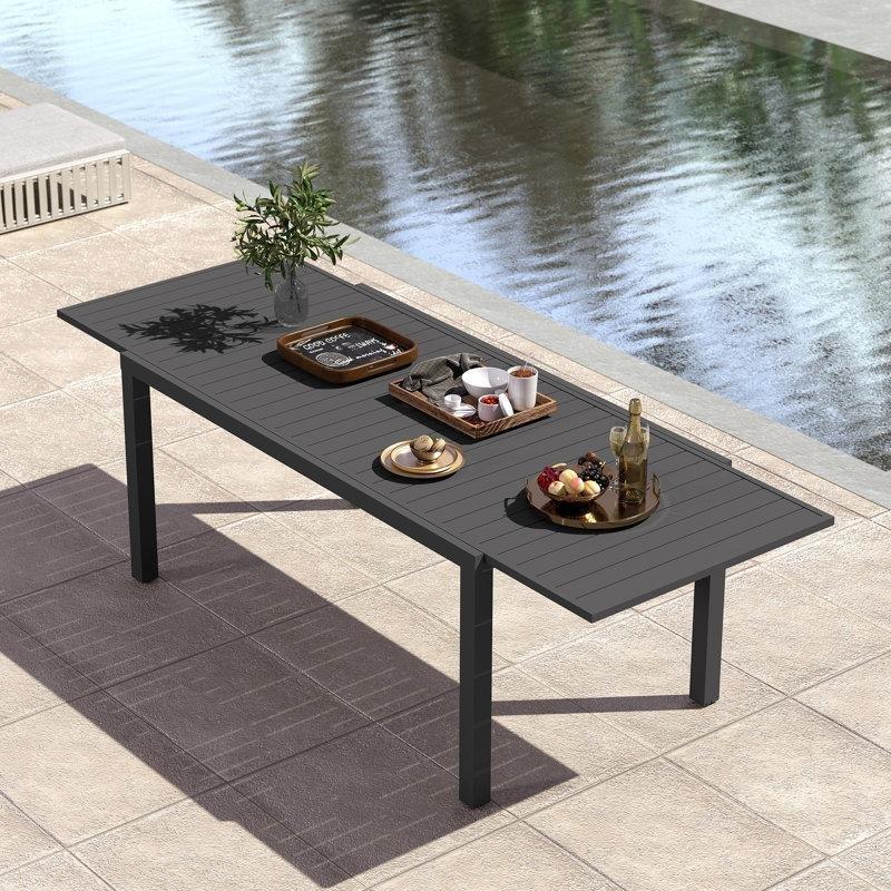 Genişletilebilir Alüminyum Bahçe Yemek Masası 97 cm - 84532