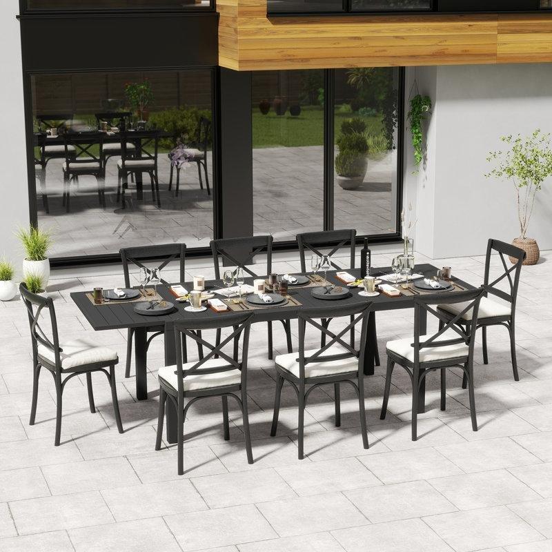 Genişletilebilir Alüminyum Bahçe Yemek Masası 97 cm - 84532