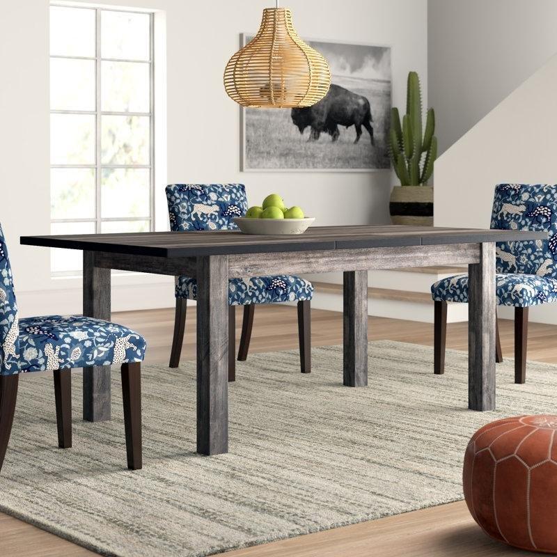 Genişletilebilir Gray Oak Endüstriyel Ahşap Füme Yemek Masası - 86890