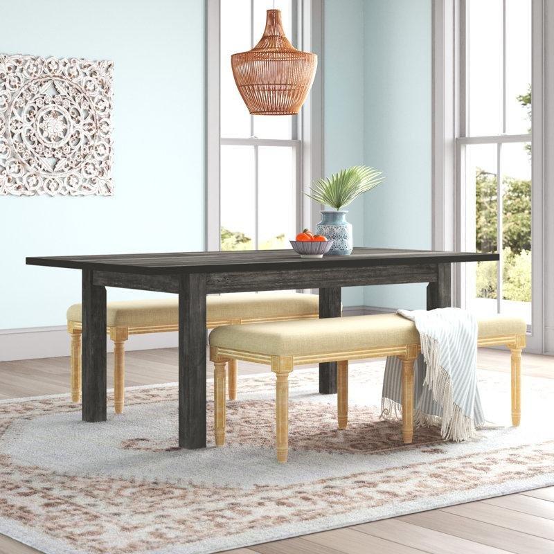 Genişletilebilir Gray Oak Endüstriyel Ahşap Füme Yemek Masası - 86890