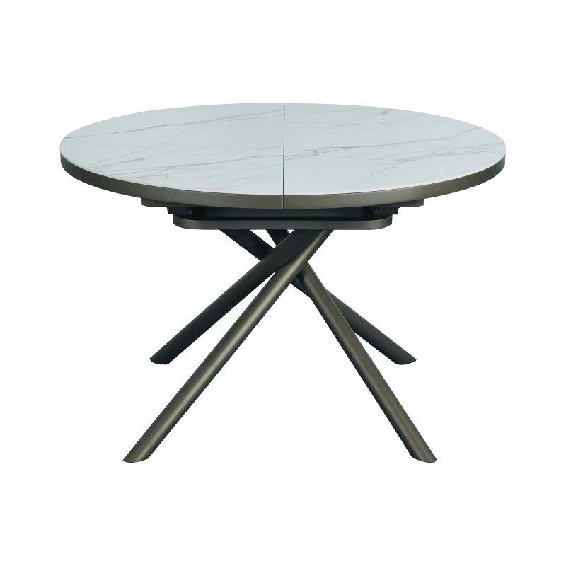 Genişletilebilir Mermer Desenli Yuvarlak Yemek Masası 120-160 cm - 83359