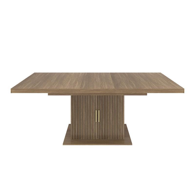 Genişletilebilir Siyah Kahverengi Çekmeceli Yemek Masası 160-200 cm - 86491