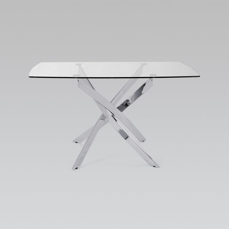 Geometrik Tasarımlı Cam Yemek Masası 76 cm Yükseklik - 84718