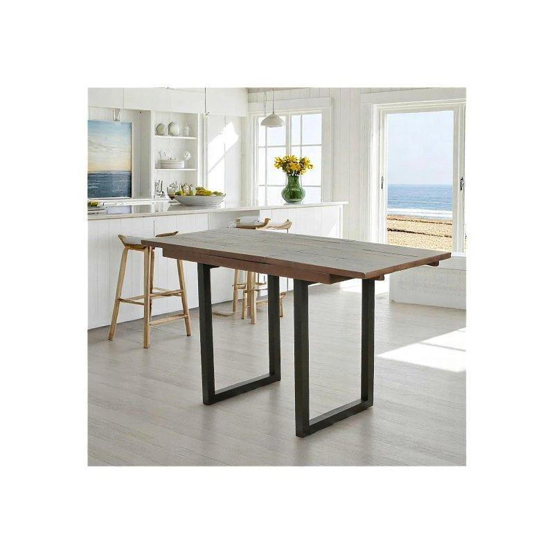 Geri Dönüştürülmüş Kahverengi Ahşap Genişletilebilir Bar Masası 120-160 cm - 88663