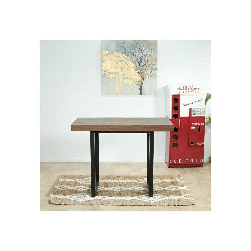Geri Dönüştürülmüş Kahverengi Ahşap Genişletilebilir Bar Masası 120-160 cm - 88663