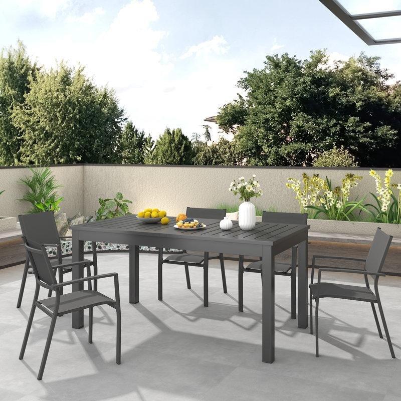 Gri Alüminyum Genişletilebilir Bahçe Yemek Masası 233 cm - 84490