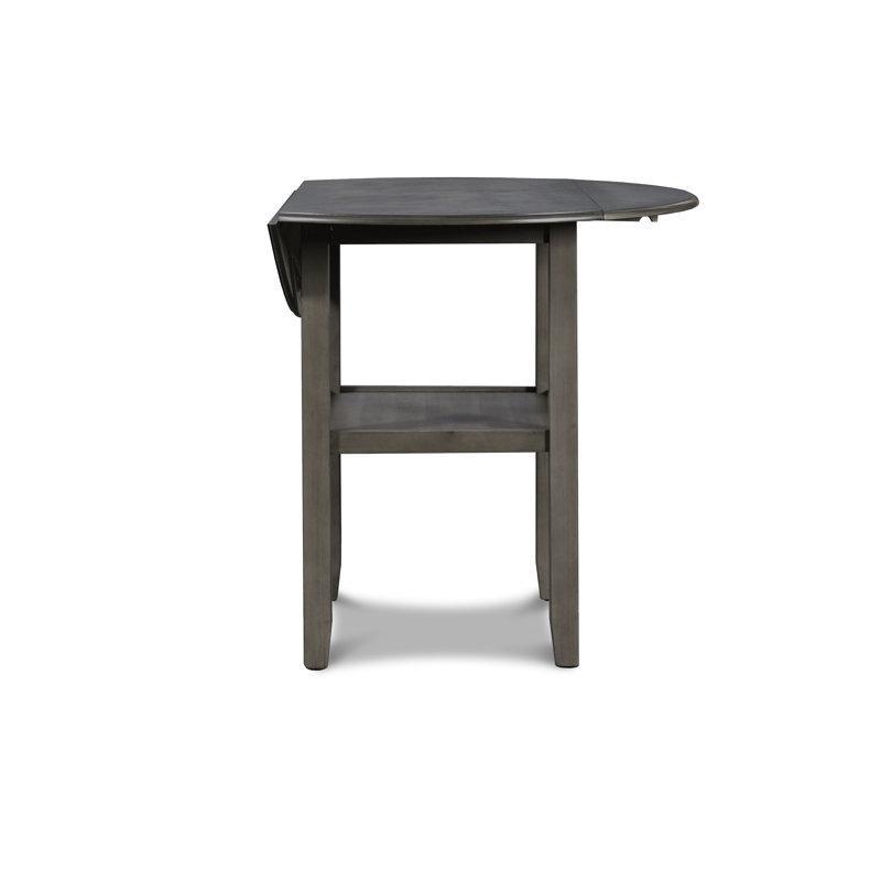 Gri Dönerli Masif Ahşap Açılır Küçük Mutfak Masası 2 Sandalyeli Set - 85543.0