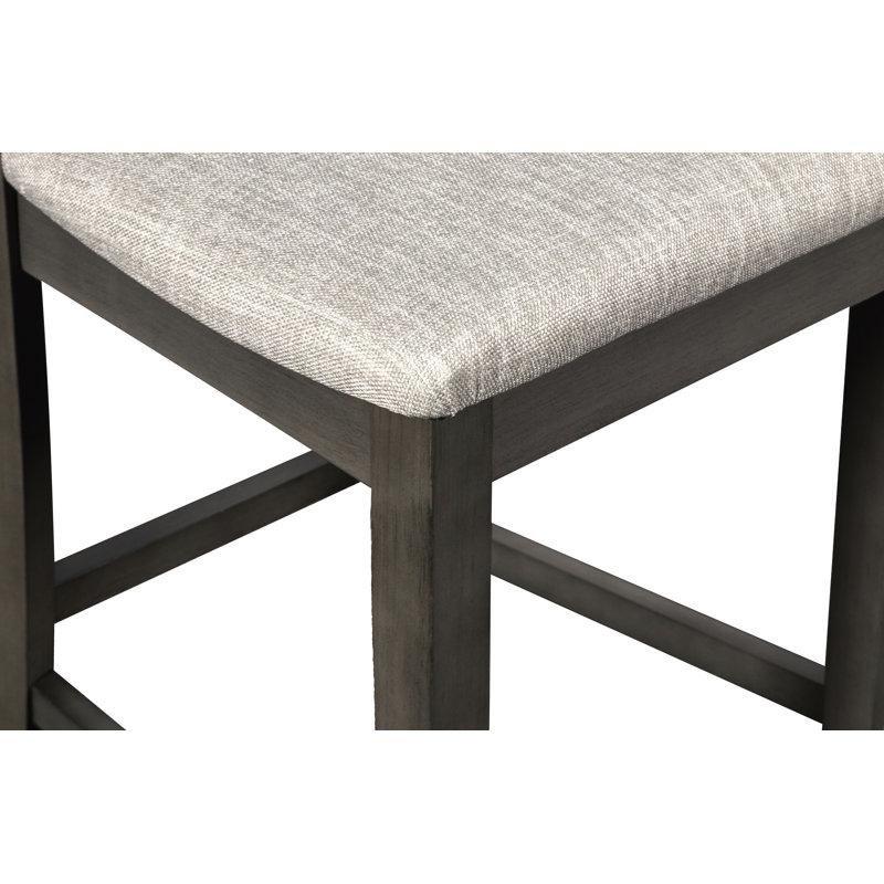 Gri Endüstriyel Ahşap Kare Küçük Mutfak Masası 76x76 cm ve 2 Sandalye Seti - 85522.0