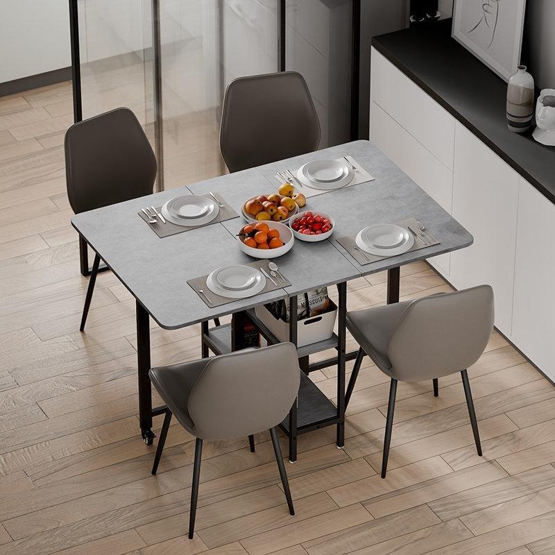 Gri Endüstriyel Ahşap Katlanabilir Yemek Masası 120 cm - 86386