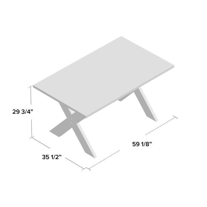 Gri Endüstriyel Ahşap Trestle Yemek Masası 150x90 cm - 86998