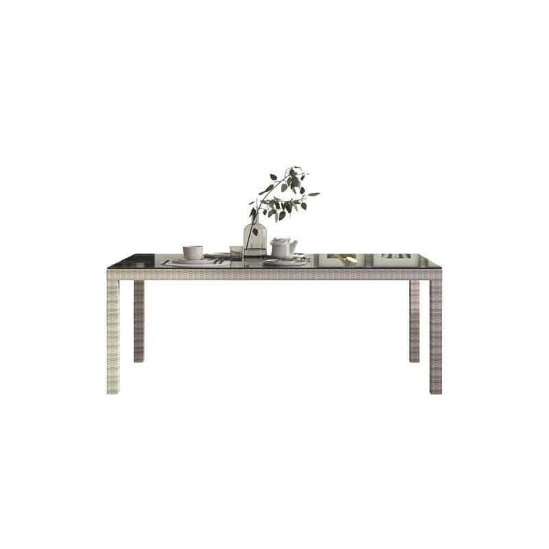 Gri Hasır Cam Yemek Masası 80x40 cm - 84736